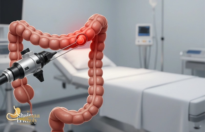 علاج لحمية القولون بالمنظار